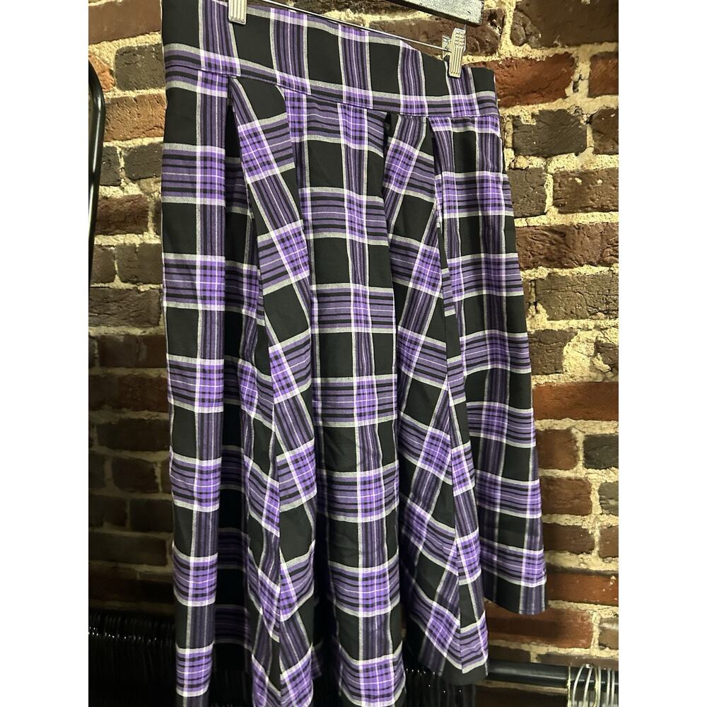 Laura Byrnes Pinup Couture Purple Plaid Skirt XL PUG - Picture 5 of 8